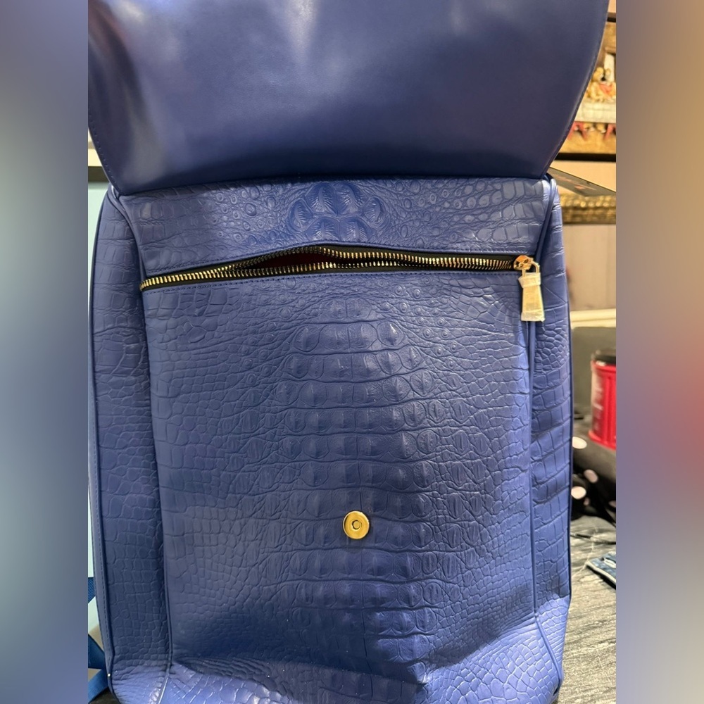 Embossed Blue Backpack by - Picture 8 of 12